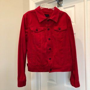 Talbots red denim jacket.  Size medium